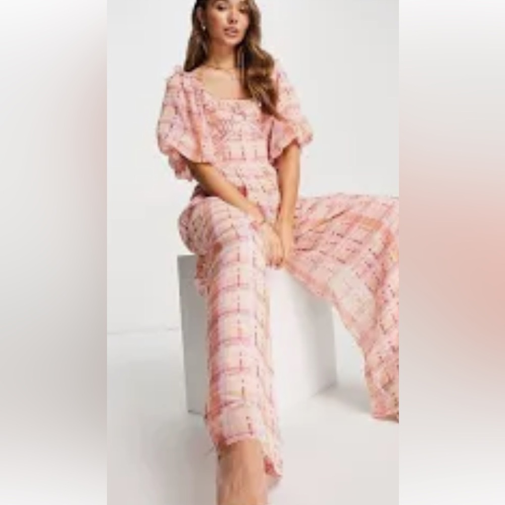 Pink ruffled jumpsuit